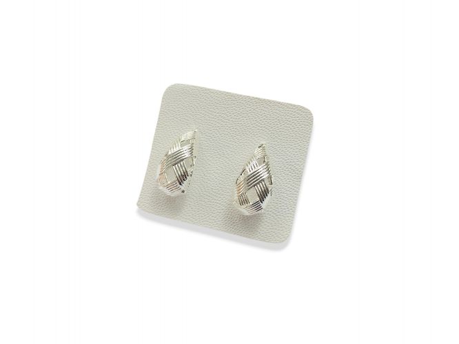 <p>Aro Gota de Acero Blanco Calado Rayado</p>
