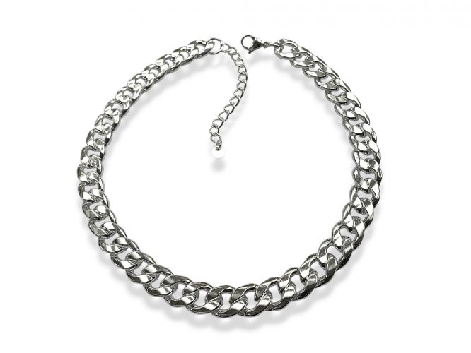 <p>Collar Chato Extra Grueso de Acero</p>

<p>Blanco Extensible Hasta 45 cm</p>
