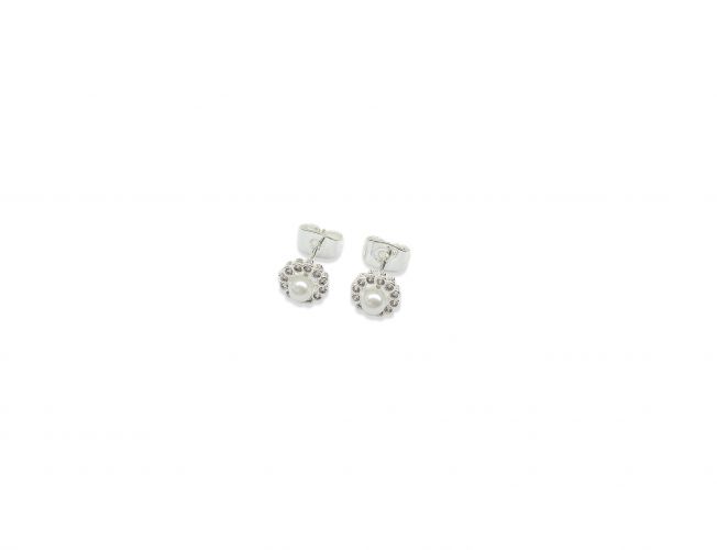 <p>Aro Perlita de Acero Blanco con Strass</p>
