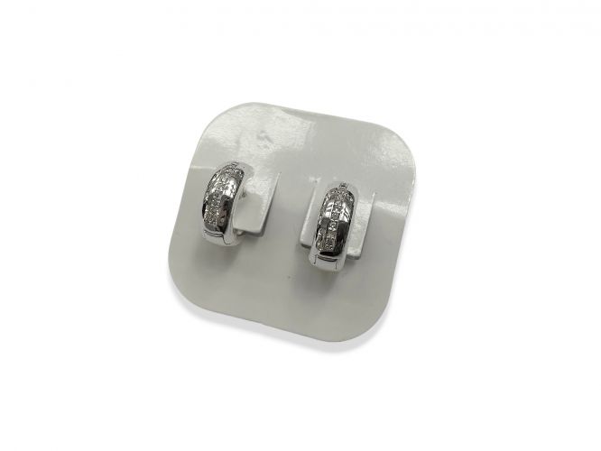 <p>Argolla Bombé de Acero Blanco con Cubic</p>
