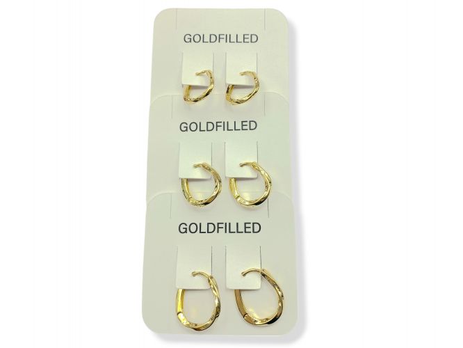 <p>Trio de Argollas de Goldfilled Torzadas</p>
