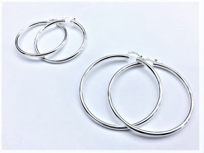 <p>Aros De Plata Argolla Cierre Italiano Grande</p>

