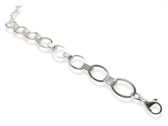 <p>Pulsera de Acero Blanco</p>

<p>Eslabones Ovalados Chata</p>
