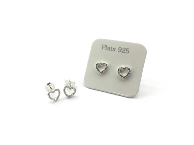 <p>Aros De Plata Con Cubics </p>

<p>Corazón Caladito</p>
