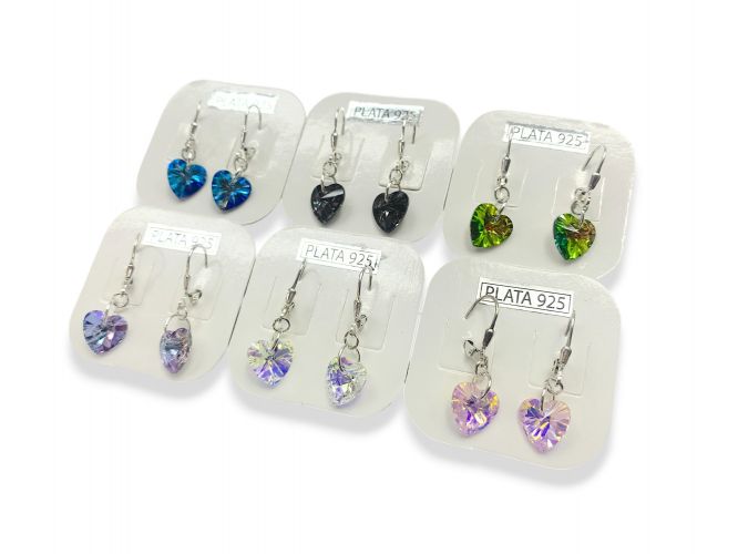 <p>Aros de Plata Corazón Cierre Brisura</p>
