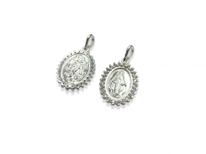 <p>Medalla de la Virgen Milagrosa</p>

<p>en Plata con Cubics</p>
