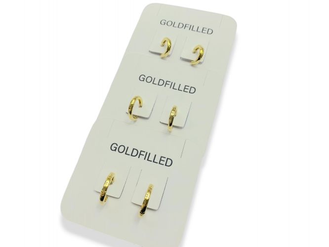 <p>Trio de Argollas de Goldfilled Lisas</p>
