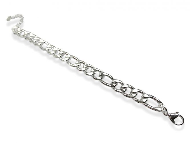 <p>Pulsera de Acero Blanco 3x1 Gruesa</p>
