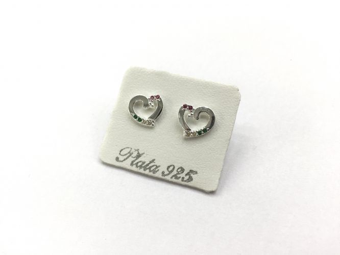 <p>Aros de Plata Corazon Multicolor</p>
