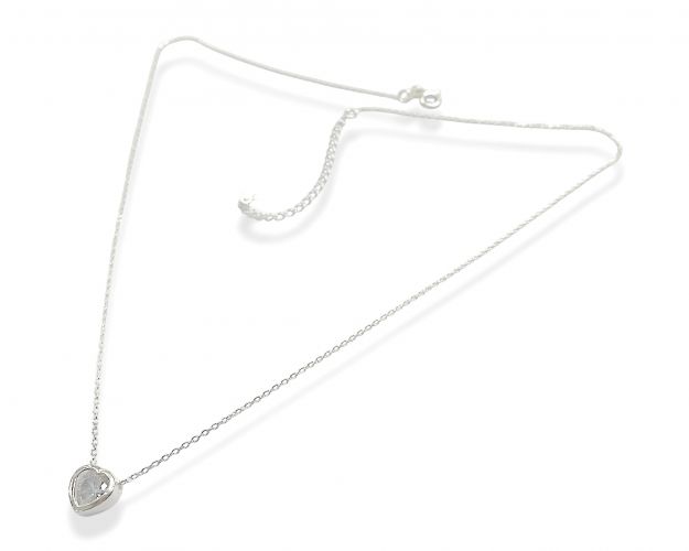 <p>Cadena de Plata con Cubic Corazón Pasante</p>
