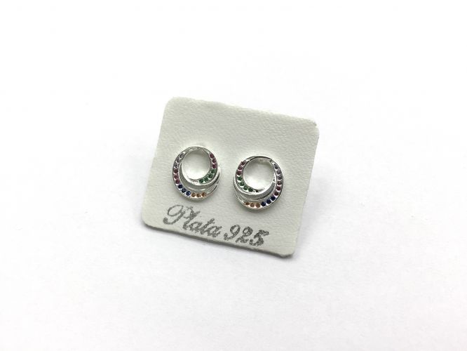 <p>Aros De Plata Multicolor Circulo</p>
