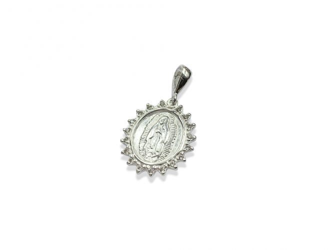 <p>Medalla de la Virgen Guadalupe</p>

<p>en Plata con Cubics</p>
