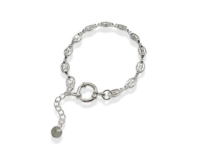 <p>Pulsera de Acero Blanco</p>

<p>Fina con Cierre Marinero</p>
