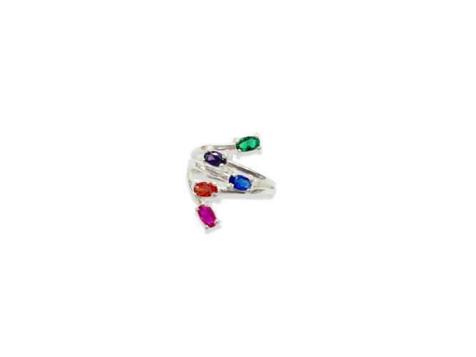 <p>Anillo de Plata con Cubics Multicolor </p>
